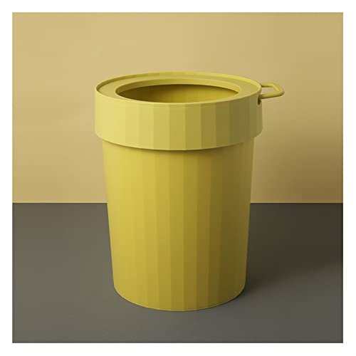 NexaGeniX mülleimer 12l Küchen-Kunststoff-Mülltonnen ohne Deckel können tragbare Mülltonnen Sein, einfache Schlafzimmer-Papierkorb, Büro-Papierkorb mülleimer für Innenbereich(Yellow)