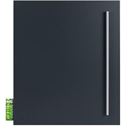 MOCAVI Box 110 Designer Letterbox with Newspaper Compartment, Anthracite Grey matt (RAL 7016), Large, Wall-Mounted Cover