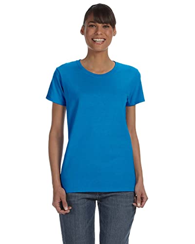 T-shirt Gildan femme Heavy pur coton résistant à col rond classique uni