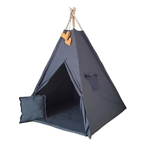 Tipoo Tipi-tent grafiet met gele accessoires, mat, stabilisator