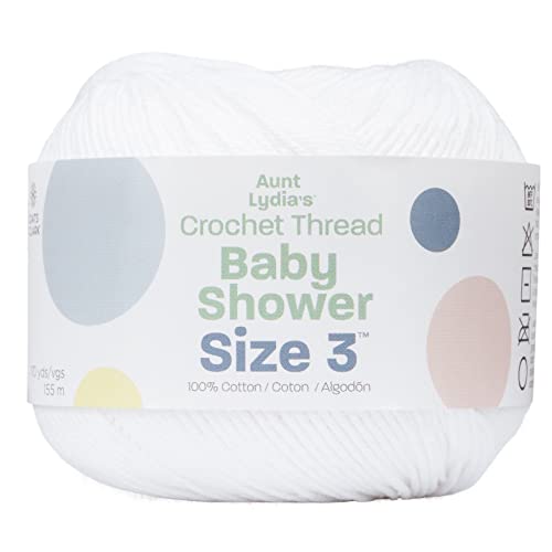 Aunt Lydia's Baby Shower Crochet Thread Size 3-White Cover