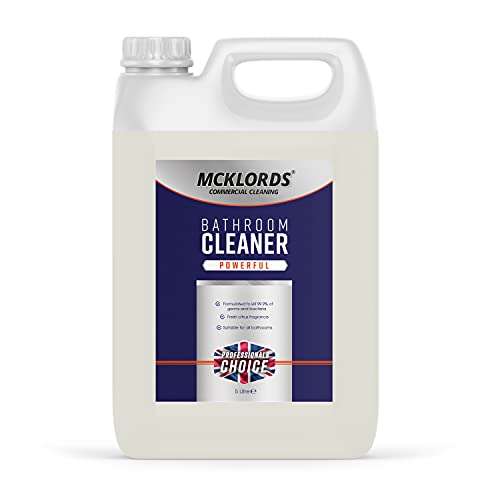McKLords Bathroom and Washroom Professional Cleaner, 5 Litre Clear