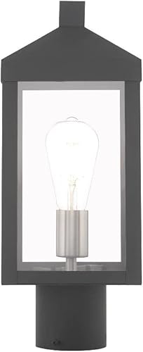 Miniatura 3 de Livex Lighting 1 linterna de poste superior de latón antiguo para exteriores