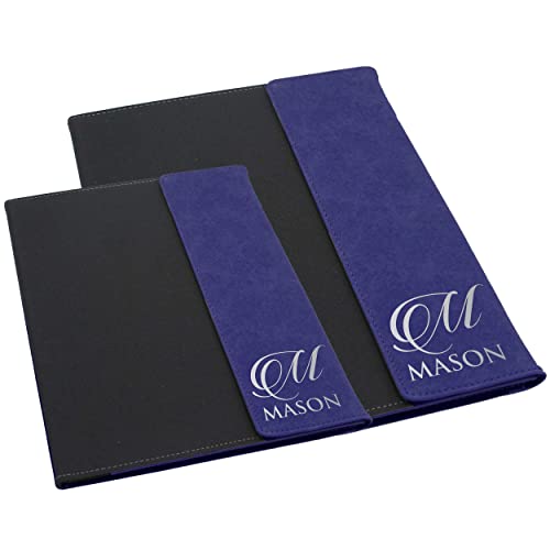 My Personal Memories Personalized Portfolio with Custom Monogrammed Flap - Engraved Teacher, Student, Business, Man, Woman, Gift (Blue Flap)