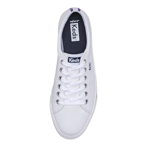 Image of Keds Jump Kick Duo Lace Up, Sneaker Womens, White Leather Webbing, 6.5 Medium