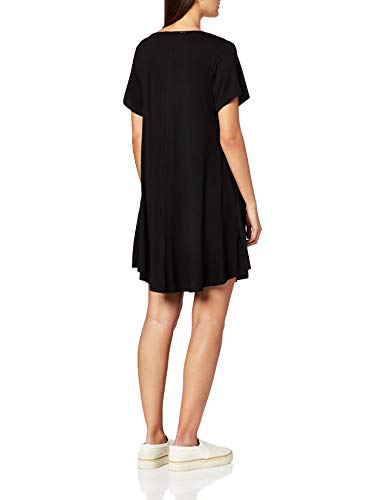Jollielovin Women's Casual Swing Loose T-Shirt Dress Summer Short Sleeve Tunic Dresses With Pockets (Available In Plus Size) Black #TOP2