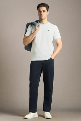 Image of Louis Philippe Men's Slim Fit 5 Pocket Made of Stretch Fabric Solid Casual Trouser