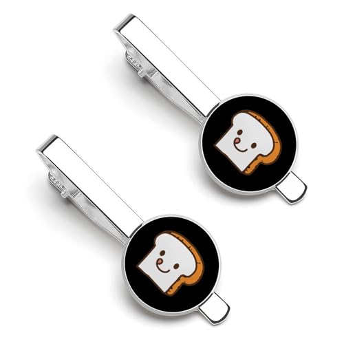 ネクタイピン 2枚セット かわいい 食パンのキャラクター アニメ タイクリップ おしゃれ お洒落 衣装アクセサリー ビジネス 日常仕事 結婚式 冠婚 記念日 卒業式 入学式 プレゼント