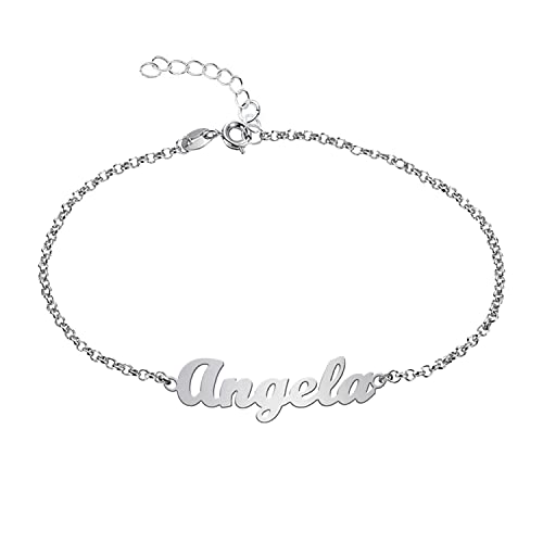Mi Joya Personalizada - Pulseras Personalizadas con Nombre - Plata de Ley - Regalo para mujer, niña, pareja (Básico)