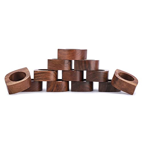 Ajuny Anelli Per Tovaglioli In Legno Set Di 12 Fatti A Mano Rotondi Forma di Occhi 3,8 Cm Porta Tovaglioli Decorativi Per Tavolo Cene Feste Matrimoni Cucina E Arredamento Per La Casa