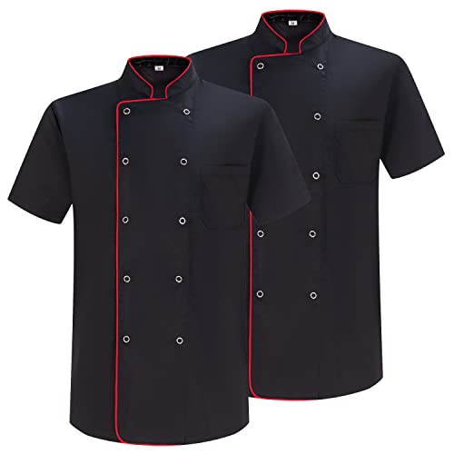 Vestes Chef Gentleman MISEMIYA en lot de 2 avec bouton réformé Ref.8421B