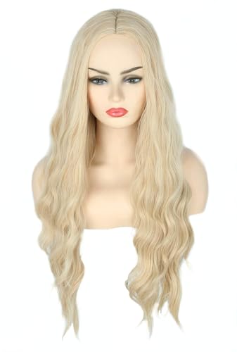 Topcosplay Women Wigs Blonde Long Curly Halloween Costume Princess Cosplay Wigs Wavy