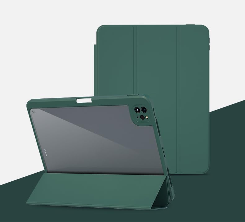 Coque iPad Air 13 M3 et Pro 12.9 magnétique amovible avec support intelligent vert