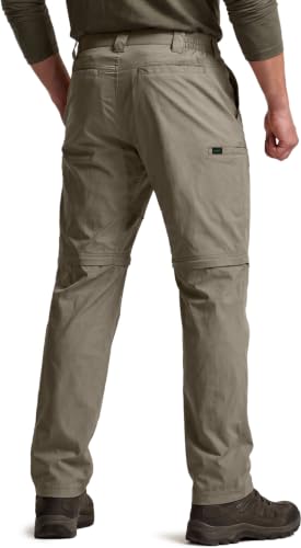 Image of CQR Men's Convertible Cargo Tactical Pants, Water Resistant Outdoor Hiking Pants, Zip Off Lightweight Stretch Work Pants