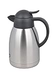 METRO Professional Isolierkanne aus Edelstahl, Thermoskanne mit einem Fassungsvermögen von 1,0 Liter, doppelwandige Kaffeekanne und Teekanne mit Druckknopf ideal für Restaurant, Events und Catering
