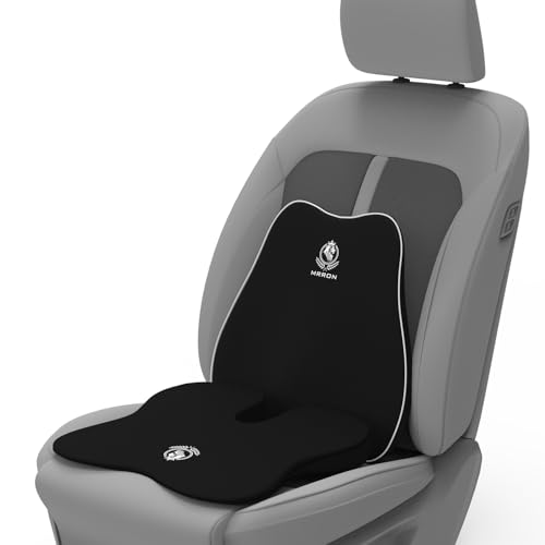 Image of MRRON Car Comfort Combo | Memory Foam Backrest & Wedge Seat Cushion Combo of 2 | Orthopedic Support for Back, Tailbone, Sciatica | Ergonomic Comfort for Car, Office| Posture Correction | Universal Fit