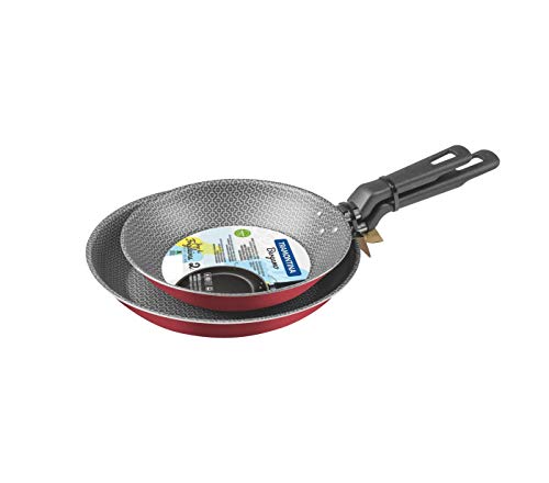 Jogo De Frigideiras De Alumínio Com Revestimiento Interno De Antiaderente 2 Peças Tramontina Bergamo Vermelha 2 Peças