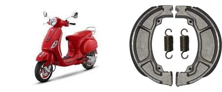 WHEEL DRIVE Compatible with Piaggio Vespa 150 B4 1 Pair of Front Brake Shoe Drum Brake Model (Silver)