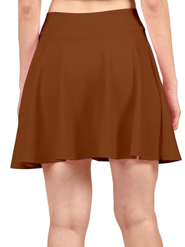 Image of Mehrang Spandex Women's Classic Stretchy All Time Trendy Skater Skirt with Attached Inner Shorts and Flared Inskirt