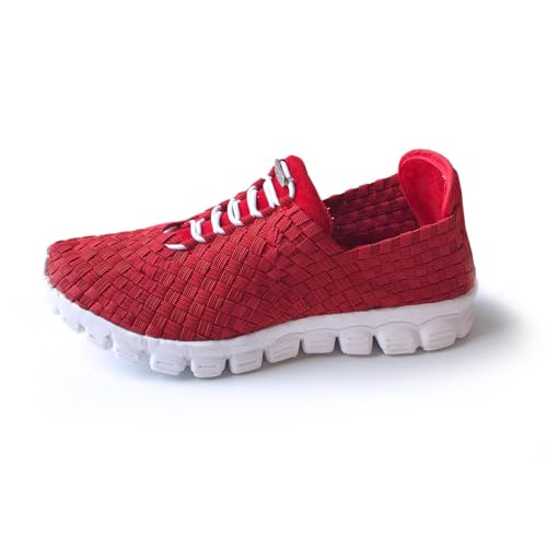 Image of Zee Alexis Women's Danielle Sneakers | Breathable Lightweight Flexible Casual Comfortable Slip-On No-Tie Elastic Laces Woven Shoes