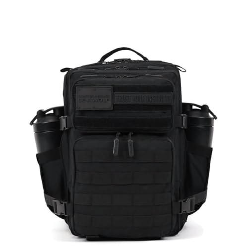 Image of WOLFpak 25L Tactical Gym Backpack (Nightshade Edition) Durable 1000D Waterproof Oxford Material with MOLLE Webbing, Laptop Pocket & Dual Cup Holders