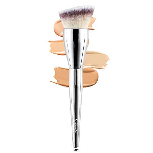 MOGILAN Foundation Brush for Liquid Makeup Angled Flat Top Makeup Brush Perfect for Liquid Cream Powder Cosmetics Flawless Buffing Blending -Vegan Soft Synthetic Skin-Smoothing Complextion Brush
