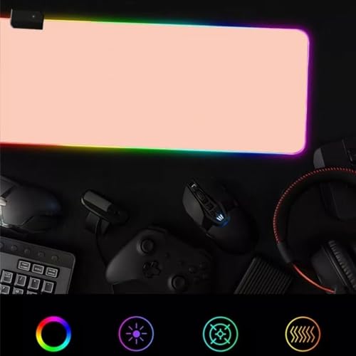 Mousepad Gamer LED RGB Tecido Antiderrapante Dobrável Resistente à Água 80x30cm Plug & Play USB Pret