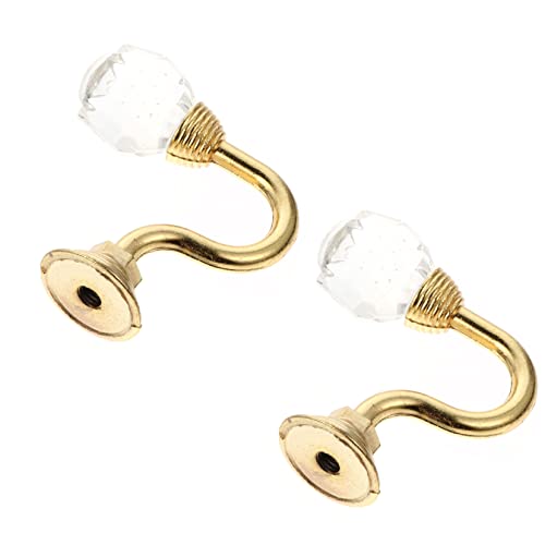 ORFOFE 1 Par Gancho de Cristal para Cortinas Soporte de Vidrio Cortinas metalicas Muro herrajes para Cortinas Accesorios para Cortinas Familiar Gancho de Pared Cortinas de borlas conectar