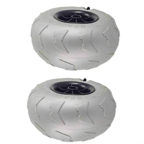 RichVibe Paquete de 2 ruedas de playa de 8.1 pulgadas para carrito de kayak, neumáticos de globo de 4.5 pulgadas con agujero de 20 mm, repuesto de PVC para carrito de camping en arena