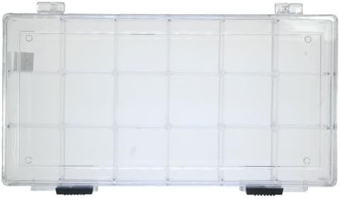 uGems Jewelry Supply Bead Box Clear Plastic Organizer Storage Container See-Thru 18 Section 8"