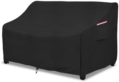 Heavy Duty Patio Sofa Cover, 100% Waterproof 3-Seater Outdoor Sofa Cover Fits up to 85W x 38D x 35H Inches, Lawn Patio Furniture Covers,Black