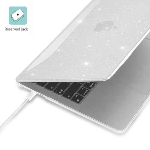 Image of EooCoo Case Compatible for Apple MacBook Air 13 inch M5 M4 M3 M2 2026 2025 2024 2022, A3449 A3240 A3113 A2681 Touch ID, Air 13.6'' Laptop Protective Plastic Hard Shell Cover Smooth, Glitter Crystal