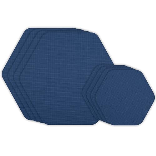 Image of GEAR AID Tenacious Tape Hex Repair Patches, 2.5 inch & 1.5 inch, Blue, 8 Count