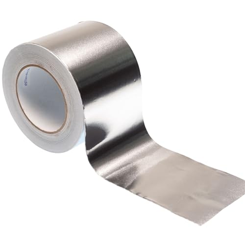 Image of GTSE Wide Aluminum Foil Tape, 24 Rolls Bulk Contractors Pack, 4 inches x 55 Yards (164 ft), Multi-Purpose Silver Metal Tape, Strong Adhesive, Full Carton