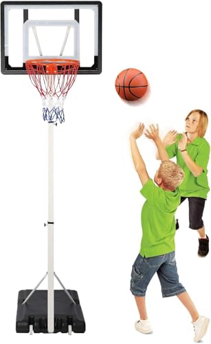 Basketball Hoop Outdoor 10ft Adjustable Portable Basketball Hoop Goal System for Kids Youth and Adults in Backyard/Driveway/Indoor Shatterproof Backboard and Larger Base