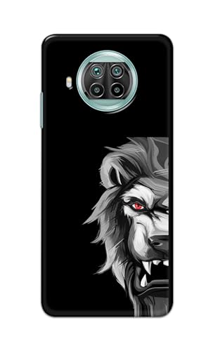 Image of PRINTFIDAA Printed Hard Back Cover Case for Mi 10i 5G | Mi 10T Lite 5G Back Cover (Angry Lion) -112