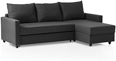 Bild von Traumnacht Schlafsofa Belfort, Ecksofa, Sofagarnitur in L-Form mit Schlaffunktion und Stauraum in der Ottomane, produziert nach deutschem Qualitätsstandard, anthrazit, 227x153x66 cm