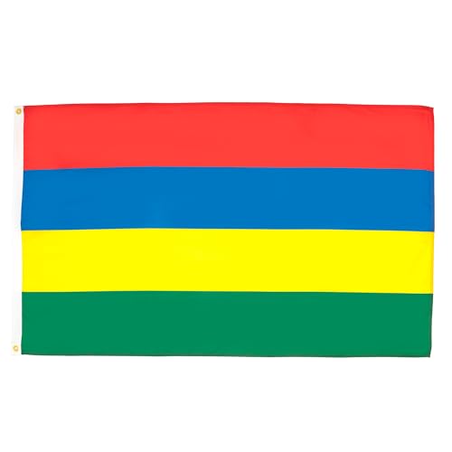 Image of AZ FLAG - Mauritius Flag - 3x5 Ft - Light Polyester Mauritian Banner with Two Brass Eyelets - Fade Resistant - Vivid Colors - 3' x 5' Feet - 150x90 Cm