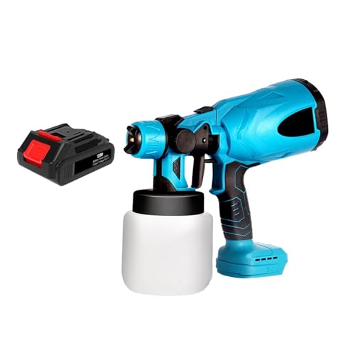 Rechargeable Electric Spray Gun Cordless Paint Sprayer Auto Furniture Steel Coating Airbrush Compatible For 18V Battery for Fences Sheds Diy Painting(1 Battery)