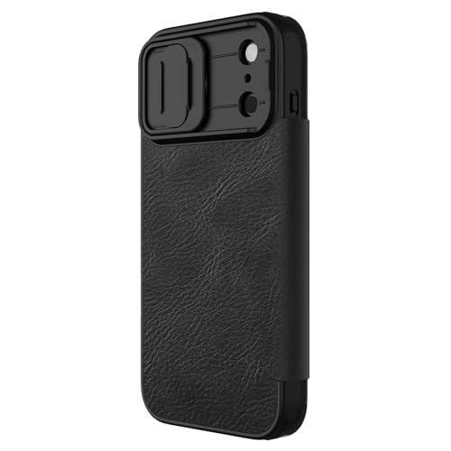 Image of PRITO Nilkin Wallet Flip Case for iPhone 17 Pro Max with Card Slot and Camera Slider, PU Leather Case Cover, All-Around Protection (Black, iPhone 17 Pro Max)