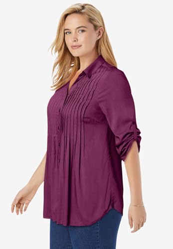 Woman Within Plus Size Rayon 7-Day Pintucked Tunic Blouse3