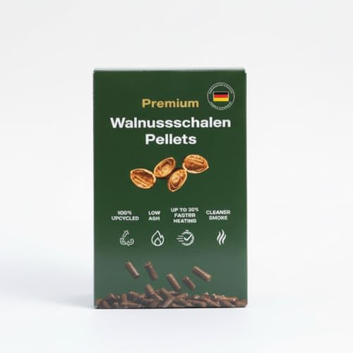 BRIKETTOS Grillpellets – 100% Wallnusschale ohne Zusatzstoffe – Räucherpellets für Smoker, Grill & Pizzaofen mit maximalem Aroma – BBQ Pellets naturbelassen