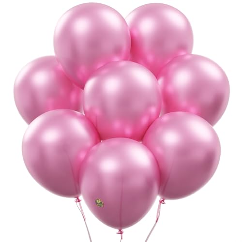 Image of AFTERLOON Biodegradable Natural Rubber Latex Balloons 24 pcs Pearlized Light Pink 10 Inch, Plastic-Free Alternative Pearlescent Durable Thickened Extra Strong Helium Float, ballon Globos Decor