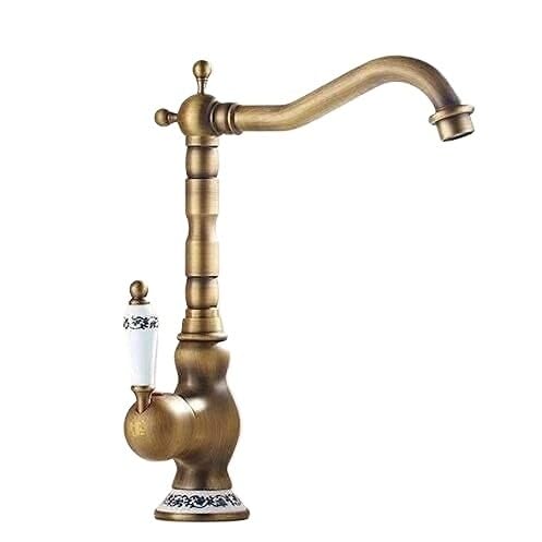 Mitigeur antique pivotant à 360 degrés avec levier unique pour un réglage fluide