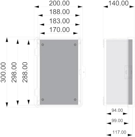 YAVUZ Polyester Pano 20 x 30 x 14 cm Taban saclı IP65 Polyester Pano Montaj Plakalı Elektrik Kutusu Taban Saclı Pano Dış Ortam Muhafaza Kutusu PLYS 2030 - Görsel 6