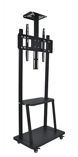 Image of Premium Heavy Duty Full Motion Swivel Floor Stand TV Trolley with Brackets for 32 inch inch to 75 inch LED, LCD for VESA Sizes 100 x 100 Upto 600 x 400 mm (Tv Trolley 3 Shelves) (Premium)