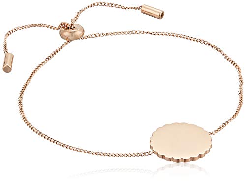 Fossil Women's Scalloped Disc Rose Gold-Tone Stainless Steel Bracelet, Rose Gold Scallop Disc