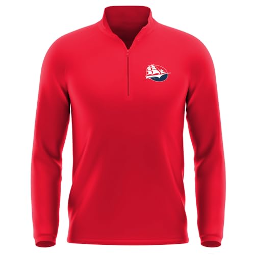 Official NCAA Collegiate Men's Active Sport Quarter Zip Pullover, Left Chest Logo Charcoal Collection