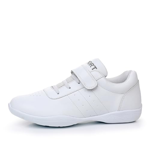 AOQUNFS Girls/Women White Cheerleading Dance Shoes Athletic Training Tennis Comfortable Youth Competition Cheer Sneakers2