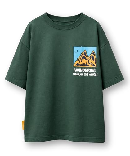 Image of Alan Jones Clothing Boys Oversized Cotton Printed T-Shirt | Round Neck, Short Sleeves, Casual Wear